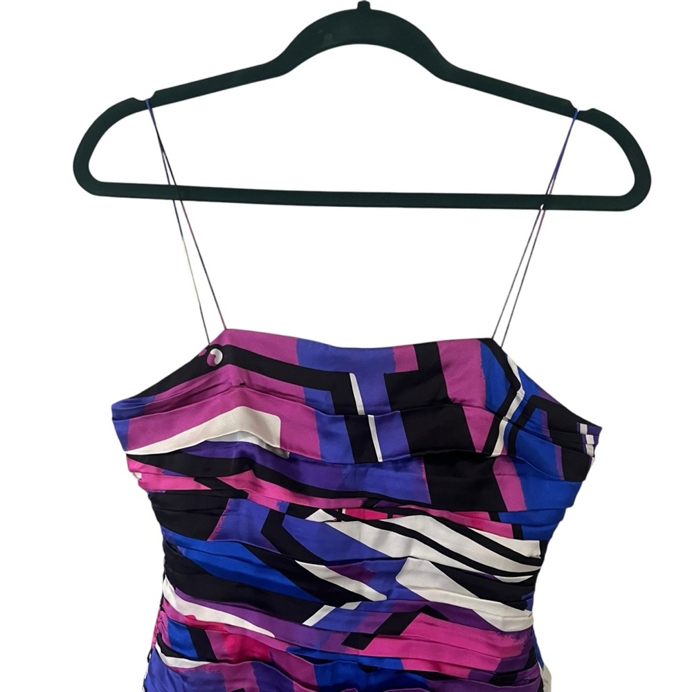 NWT Retrofete Elsie silk pleated mini dress in Graffiti spaghetti strap small - Picture 4 of 15
